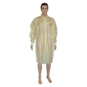 Yellow PP + PE Disposable Visit Gown