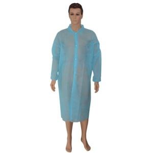 Blue Non Woven PP Disposable Lab Coat