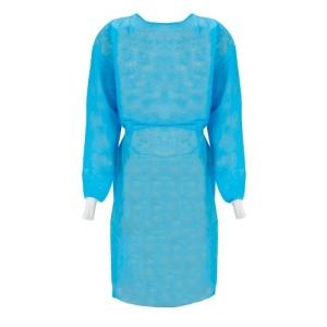 thumbnail image 2 of Disposable Isolation Gowns – Universal Size, Fluid-Resistant, Elastic Cuffs, Tie Back (Pack Of 50, Green) 2 of 11